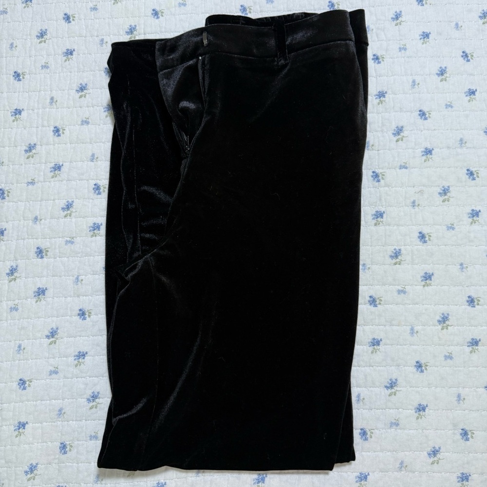 NWOT Impressions Boutique Black Velvet Wide Leg Trouser Pants Size Medium